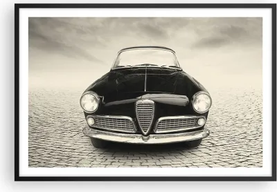 Produktbild von Gerahmtes Poster - Schwarzer Rahmen - Alpha Romeo Giuletta - 91,5x61 cm - Wand Bild - Wanddeko - Wandbilder - Kunstposter - Wandposter - Bilderrahmen - Bilder - Kunstdruck - Wandbild - P2BAA91x61-4210