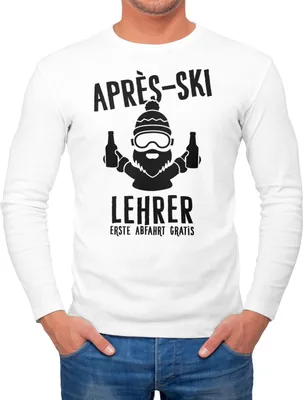 Produktbild von Herren Long-Sleeve Apres Ski Lehrer Langarm-Shirt Moonworks® weiß S