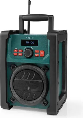 Immagine prodotto di DAB+ Radio | Radio da Cantiere | DAB+ / FM | 2.2 " | Schermo bianco nero | Alimentazione a batteria / Alimentazione da rete | Digitale | 15 W | Bluetooth® | Sveglia | Sveglia | IP65 | Con impugnatura | Nero / Verde