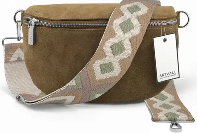 Produktbild von ARTVALL - Umhängetasche aus Wildleder, Klein mit verstellbarem Schultergurt, abnehmbares Taschenband, Crossbody Bag in Hellbraun