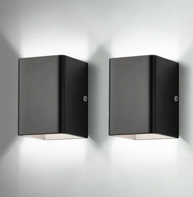 Produktbild von 2x Moderne Led Wandleuchte Schwarz Innenwandleuchten Wandbeleuchtung Für Wohnzimmer Schlafzimmer Flur, Lichtfarbe: Weiß