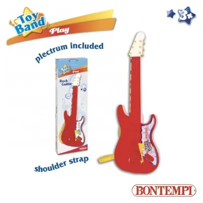 Obrázok produktu pre Bontempi Rock Guitar, Hračkársky hudobný nástroj, Gitara, 302 g, Červená, Biela, Žltá