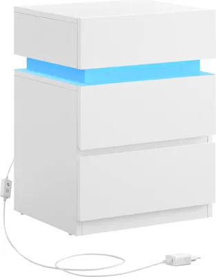 Produktbild von Moderner Nachttisch mit LED-Beleuchtung 35x40x55cm