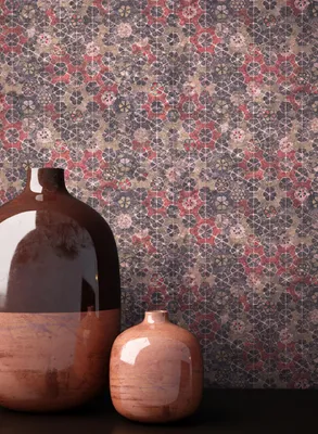 Produktbild von NEWROOM Tapete Fritzi Muster 1 Rot Vliestapete - Vintage Mosaik Fliesen  Germany
