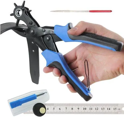 Produktbild von Handpunch-Set - Lederriemen - Handpuncher - DIY Werkzeug - 10-teiliges Set