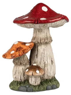 Produktbild von Deko Pilze HERBSTFARBEN H. 40cm creme braun rot Magnesia Formano H25