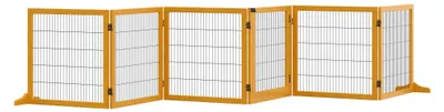 Image de Barrière pour chien - Barrière pliante - 432 x 36 x 70 cm - Bois de pin - Pour intérieur - Vert armée