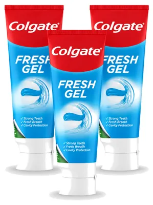 Produktbild von 3 x Colgate Blue Fresh Gel Tandpasta - 75 ml - Vorteilspackung - 3 Stücke