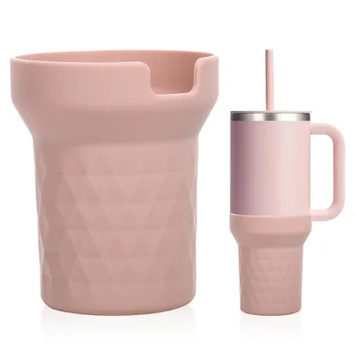 Produktbild von Silikonhüllen für Stanley Cup,Stanley Cup Flaschenhülle,Schutzabdeckung Für Wasserflaschen,Passend,(Rosa)