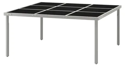Produktbild von Garten-Esstisch Terrassentisch 170x170x74,5 cm aus Glas und Stahl