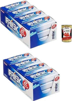 Produktbild von Frisk – Pfefferminz-Tabletten Clean Breath – Mini Maxi Bonbons erfrischend – 2 Stunden frischen Atem – ohne Zucker – 24 Stück aus Metall mit 50 Konfekten + Italian Gourmet poolpa 400g