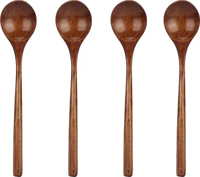 Produktbild von 4 PCs Holzlöffel exquisites japanischer Stil langer Griff großer Mund Suppe Küche Servinggeschirr?