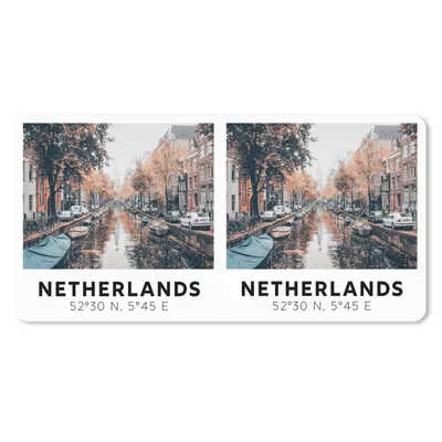 Produktbild von MuchoWow® Mauspad Mousepad Niederlande - Grachten - Herbst - Amsterdam 60x30 cm - Mousepads - Maus Mat - Pad - Mausunterlage - Nachhaltig