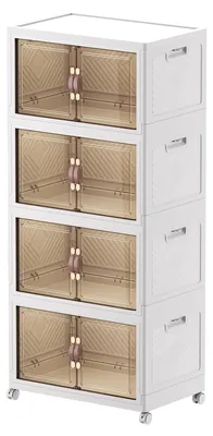Produktbild von 4 große Aufbewahrungsboxen mit Deckel und Rollen