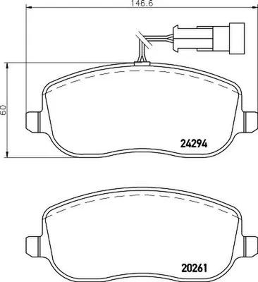 Produktbild von HELLA Bremsbeläge Satz Vorne Bremsklötze für FIAT CROMA (194) 8DB 355 006-761