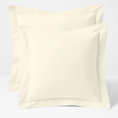 Productafbeelding van Premium kwaliteit 420 draadtelling 100% Egyptisch katoen Continental kussenslopen Pack van 2 - Crème (continentaal/vierkant formaat 65 x 65 CM)