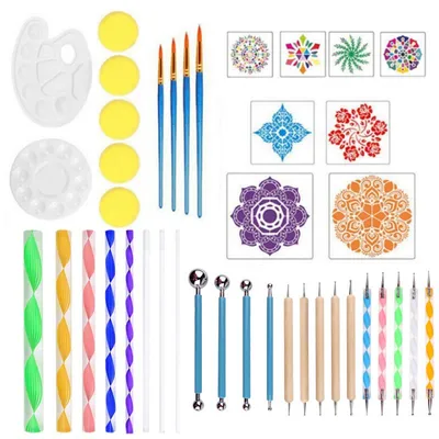 Imagen del producto de Kit creativo para pintar y decorar con un conjunto de 41 piezas para crear mandalas