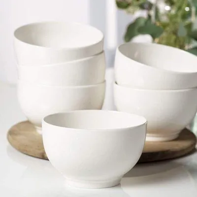 Productafbeelding van Famanu Schalen-set, 6-delig, 750 ml, premium porselein - basiswit