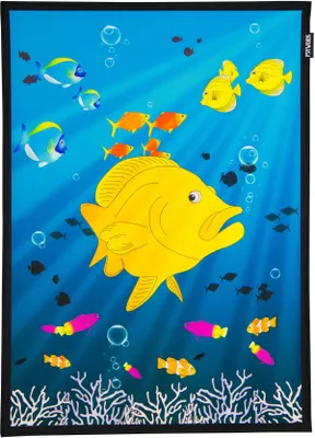 Produktbild von PSYWORK Schwarzlicht Stoffposter Neon "Neon Ocean", 0,5x0,7m