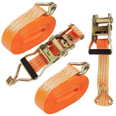 Obrázek produktu pro Balení dvou fixačních popruhů, šířka 5 cm, délka 6 m, nosnost 5000 kg, žlutá barva