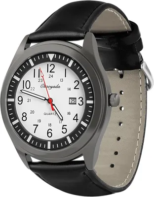 Produktbild von Herren Quarzuhr 45MM mit Datumsanzeige, Leuchtzeiger, Silikonarmband, Militär Business Armbanduhr, Wasserdicht für Alltag