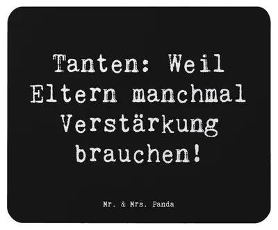 Produktbild von Mr. & Mrs. Panda Mauspad Spruch Liebe Tanten - Schwarz - Geschenk, Unterstützung, Nichte, laptop, Verwandtschaft, pc mausunterlage, mausteppich, Spaß, Tante, Mousepad