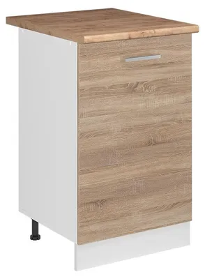 Produktbild von Küchenunterschrank Vicco R-Line Sonoma/Weiß 50 cm Arbeitsplatte Goldkraft Eiche, Model 70165