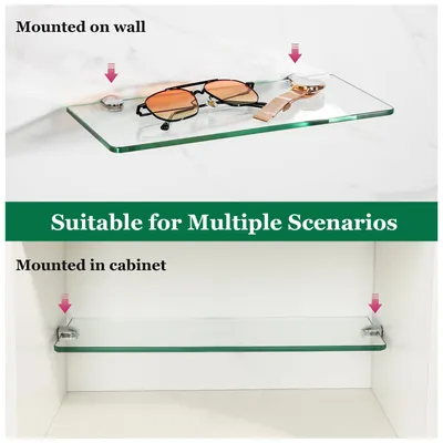 Produktbild von Glas Wandregal 30 cm, 2er Set, für Badezimmer