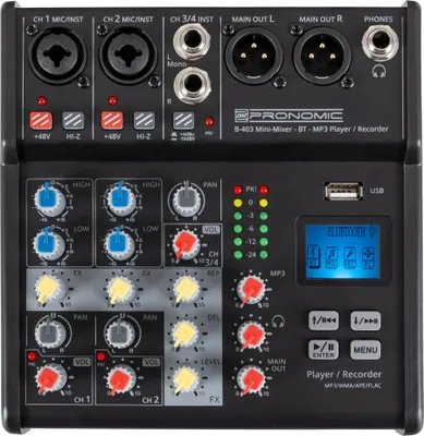 Zdjęcie produktu dla Mini mikser Pronomic B-403 z Bluetooth i rejestratorem USB