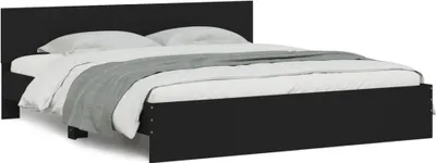 Produktbild von vidaXL Bettgestell mit Kopfteil Schwarz 160x200 cm