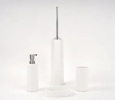 Produktbild von Badaccessoire-Set weiß Messing