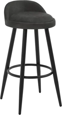 Produktbild von WOLTU Barhocker 1x Barstuhl Hocker Tresenhocker Bistrohocker Designer Hocker mit Lehne und Fußstütze Farbe: anthrazit