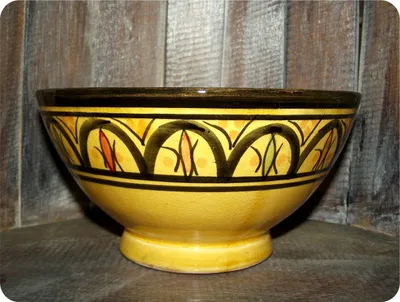 Zdjęcie produktu dla Orientalna marokańska miska ceramiczna ceramiczna miska na płatki śniadaniowe miska na sałatkę owocową dekoracja średnia, żółta