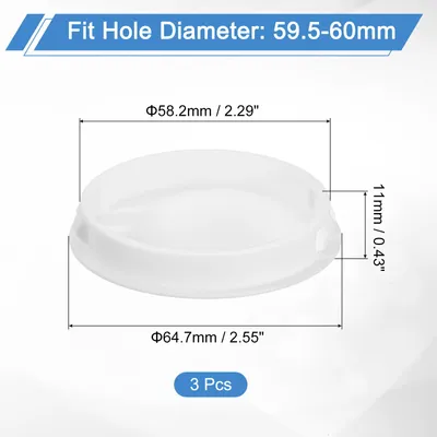 Produktbild von 3 Stš¹ck 60mm (2-3/8") Abdeckkappen fš¹r Bohrl?cher, Nylon Blindstopfen Abdeckstopfen Wei?, runde Schnappverschluss Bohrungen fš¹r Bohrl?cher fš¹r Schr?nke Maschinen M?bel