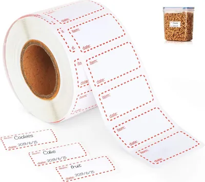 Produktbild von 1000 Etiketten selbstklebend, Premium Haushaltsetiketten 50 x 25 mm Klebeetiketten Tiefkš¹hletiketten fš¹r Haushalt, Bš¹ro, Kš¹che, Marmelade, Wei? und rot