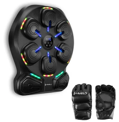 Image de Cible de boxe électronique HMS TB13 avec LED, Bluetooth et gants (machine de boxe avec musique)
