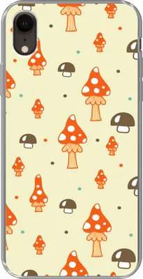 Produktbild von MuchoWow® Handyhülle Schutzhülle Hülle für Telefoonhoesje iPhone XR Muster - Pilz - Orange Silikon Softcase Handy Hülle - Schutzdeckel