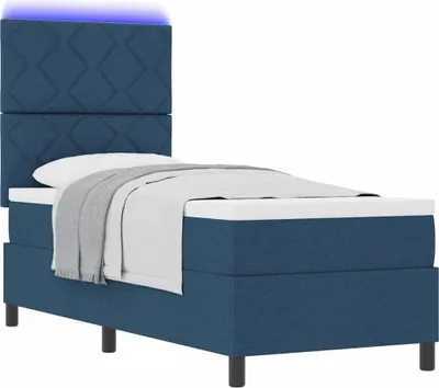 Immagine prodotto di Letto boxspring con materasso con LED blu 80 x 200 cm Tessuto