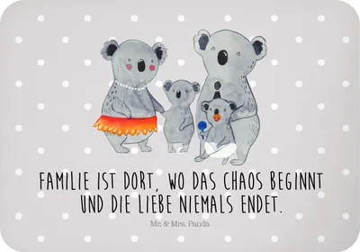 Produktbild von Mr. & Mrs. Panda Kühlschrankmagnet Koala Familie - Grau Pastell - Geschenk, Koalas, whiteboardmagnet, Kinder, Mama, Pinnwandmagnet, Muttertag, zettelhalter, holzmagnet