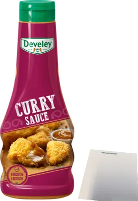 Produktbild von Develey Curry Sauce fruchtig-exotisch auch zum dippen 1er Pack (1x250ml Flasche) + usy Block