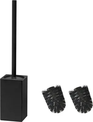 Produktbild von Schwarze Edelstahl-Toilettenbürste, quadratisch, schwarz