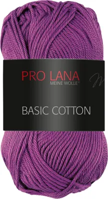 Produktbild von Pro Lana BASIC Baumwolle Baumwollgarn 50 g ideal für Kleidung, Spielzeug, Accessoires 125 m Farbe 045 - lila
