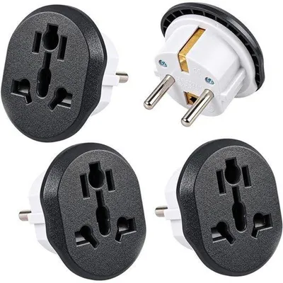 Obrázek produktu pro 4 kusy EU cestovního zásuvky adaptér, UK až EU napájecí adaptér, USA až EU, svět do Evropy, Čína, Itálie, Švýcarsko, 110 až 250 V, 16 A, 2500 W cestovní adaptér