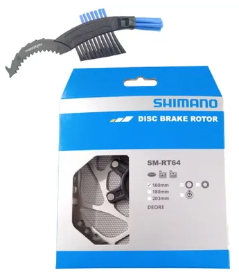 Produktbild von Shimano Fahrrad Bremsscheibe SM-RT64 160mm Silber-Schwarz inkl. Kettenbürste