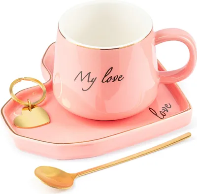 Produktbild von Kaffeetasse und Untertasse Set Kaffeebecher Geschenk für Mama