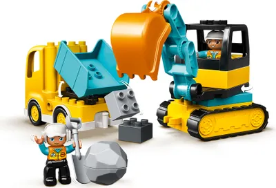 Produktbild von LEGO DUPLO Bagger und Laster Spielzeug mit Baufahrzeug für Kleinkinder ab 2 Jahren zur Förderung der Feinmotorik, Kinderspielzeug für Jungen und Mädchen 10931