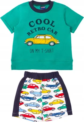 Produktbild von Jungen Sommer Set - T-shirt & Shorts - Größe 98 - grün - 95% Baumwolle - 2-teilig
