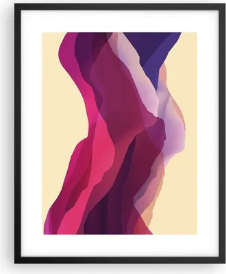 Produktbild von Gerahmtes Poster - Schwarzer Rahmen - Abstraktion Berge Rosa - 40x50 cm - Wand Bild - Wanddeko - Wandbilder - Kunstposter - Wandposter - Bilderrahmen - Bilder - Kunstdruck - Wandbild - P2BPA40x50-4288
