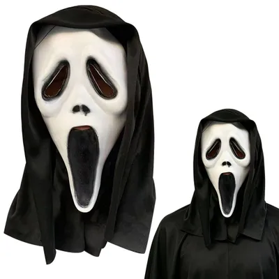 Gruselige Schrei-Maske aus Latex, One Size, schwarz, für Erwachsene