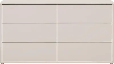 Produktbild von Forte ALICE SPRINGS Kommode 150 160, moderne Kommode mit 3 Schubladen, Schlafzimmer, Wohnzimmer, Holzwerkstoff, Kaschmir Beige, 154,5 cm breit x 83,1 cm hoch x 34,9 cm tief